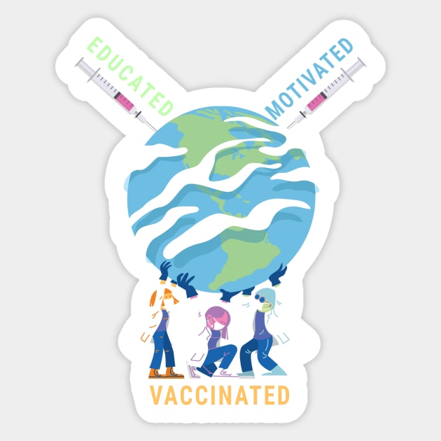 Educated Motivated Vaccinated Sticker by Dogefellas